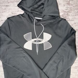 Under Armour Men’s Small Gray Logo Loose Fit ColdGear Hoodie